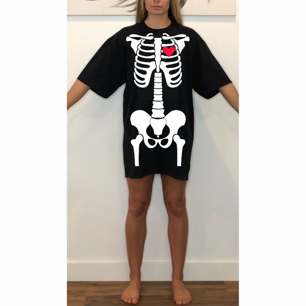 NWT Oversized Tshirt Dress Skeleton Costume